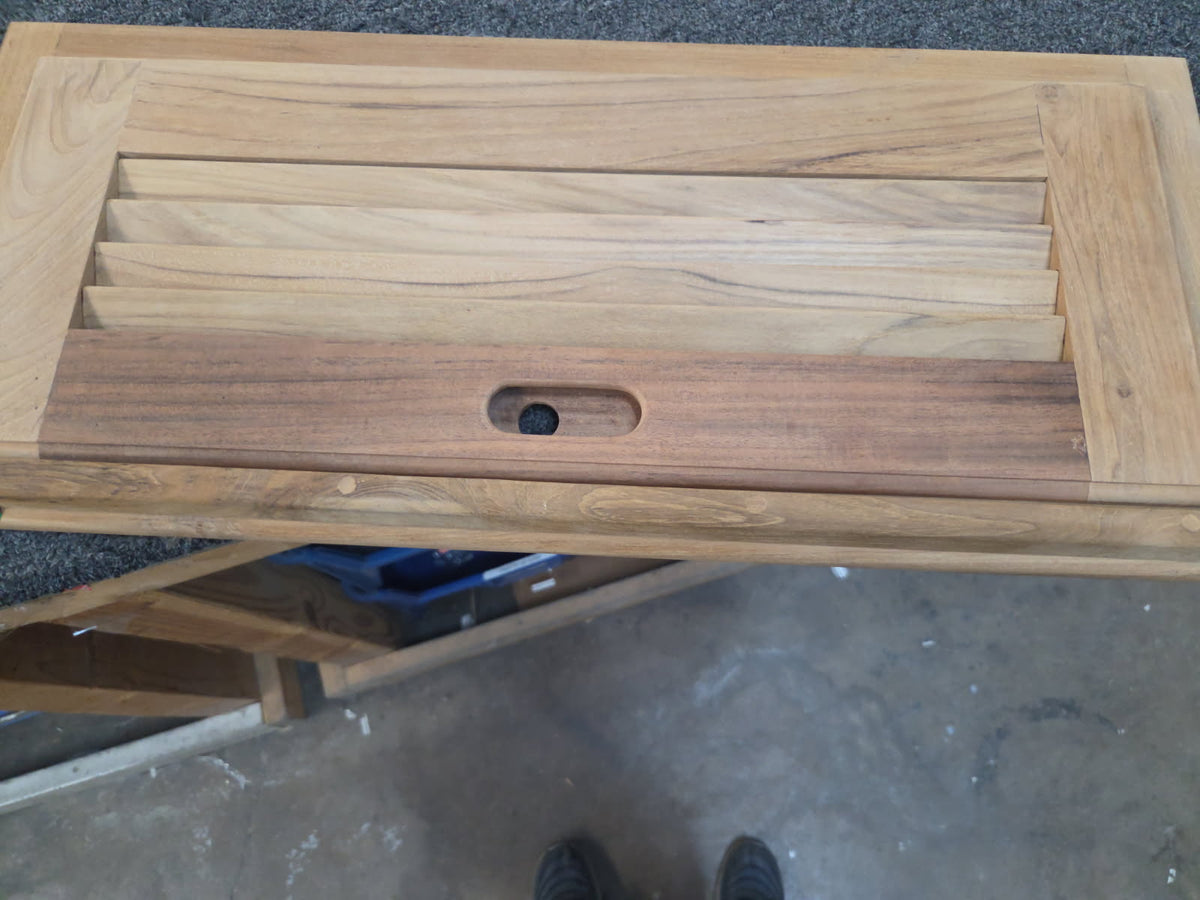 Blemished Bare Teak Louvered Door (Big)