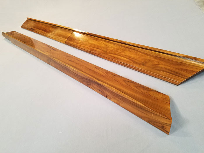 Blemished Pair Of Boston Whaler Outrage Teak Gunnel Caps- *Final Sale*
