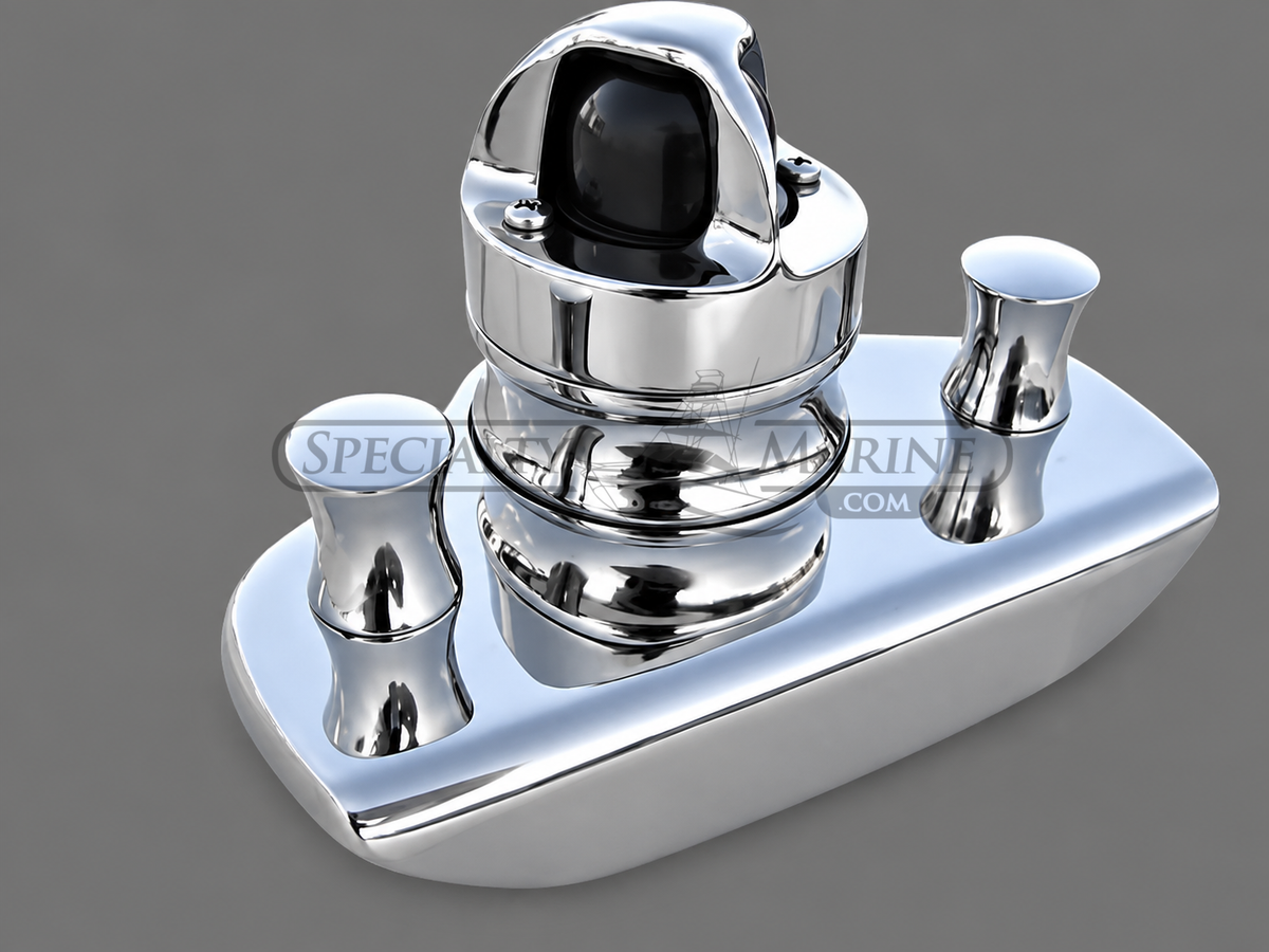 Boston Whaler Classic Bow Light (1958-1984), Navigation Light With Chock (Led) 316 Stainless *Not Perko*