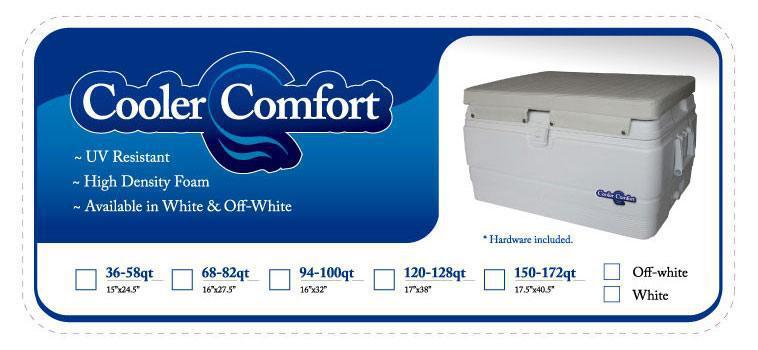 Boston Whaler 'White' Marine Cooler Cushion - 72Qt - Igloo & Others- *Final Sale*