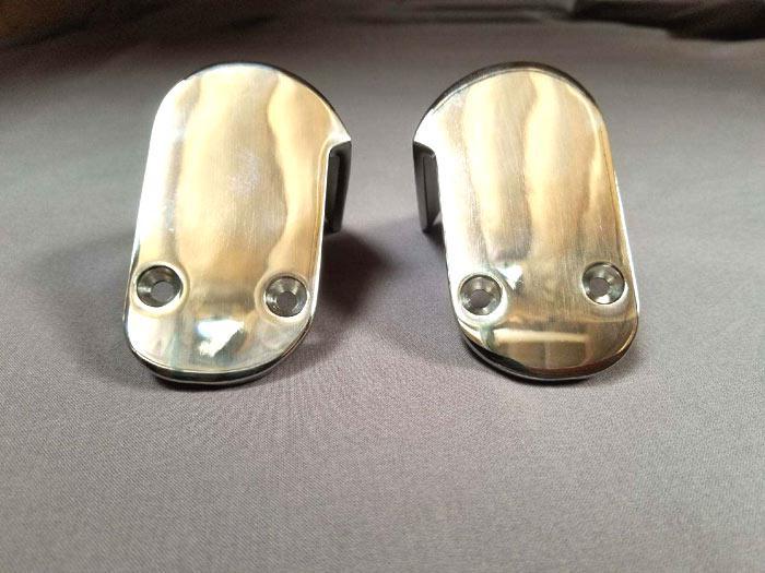 BOSTON WHALER 90 DEGREE RUBRAIIL END CAPS (PAIR) - FOR CLASSIC OUTRAGE 18' - 25' - 316 STAINLESS