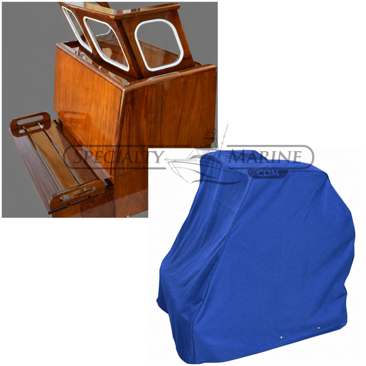 Cover For Boston Whaler 16'/17' Nauset, Sakonnet Or Eastport Mahogany Console Complete With Windshield