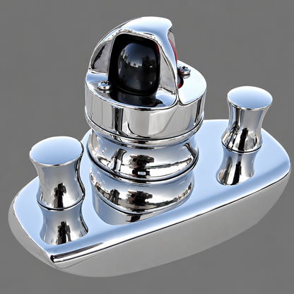 Boston Whaler Classic Bow Light (1958-1984), Navigation Light With Chock (Led) 316 Stainless *Not Perko*