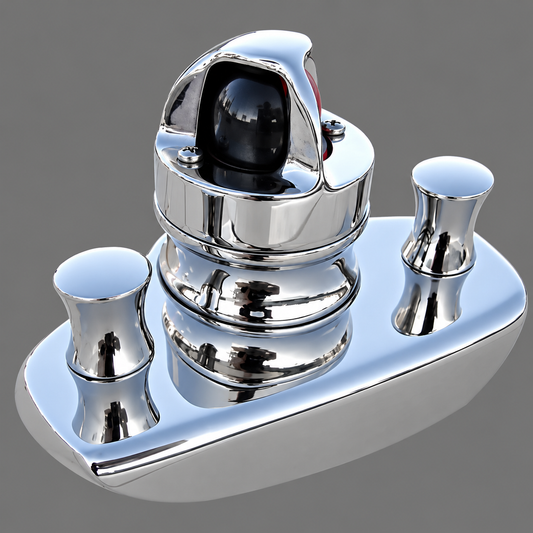 Boston Whaler Classic Bow Light (1958-1984), Navigation Light With Chock (Led) 316 Stainless *Not Perko*
