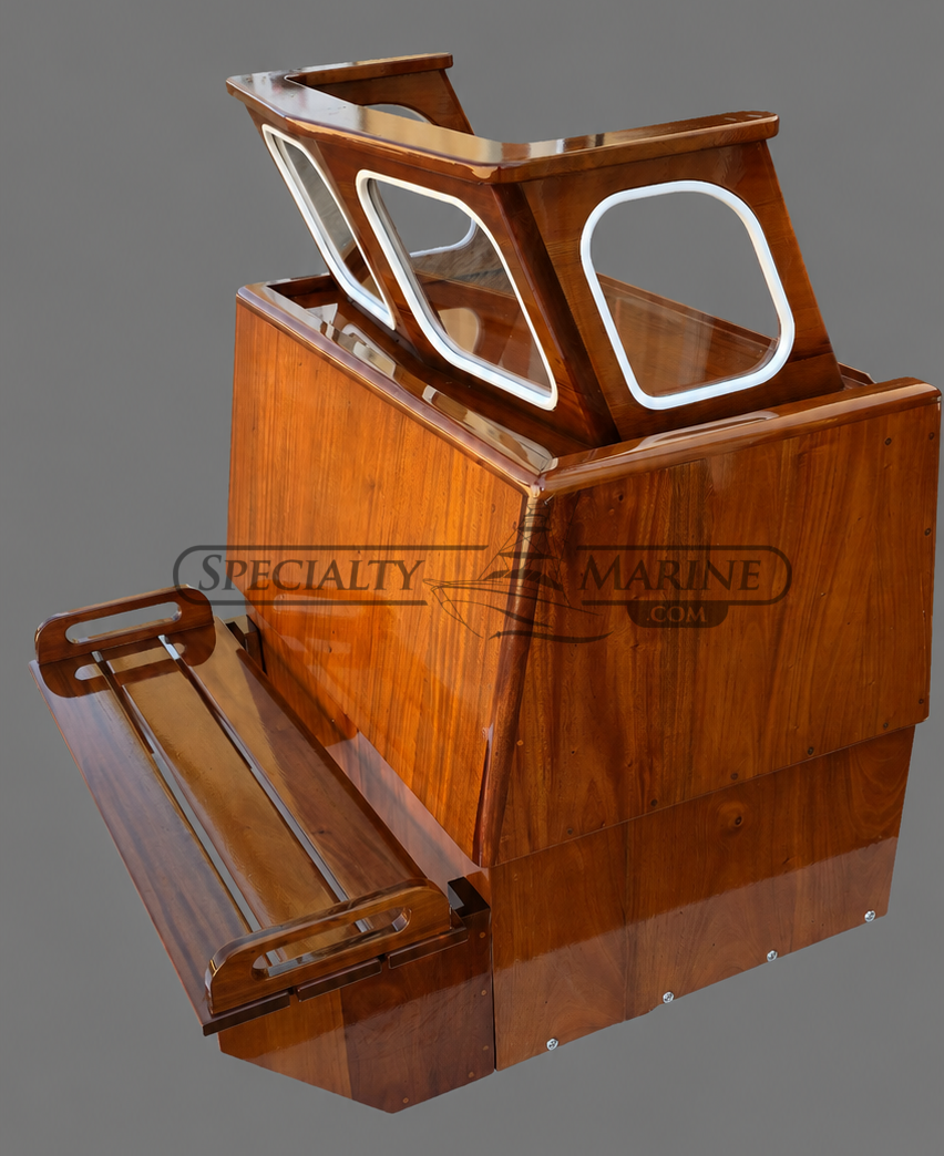 Boston Whaler 16'/17' Nauset, Sakonnet Or Eastport Mahogany Console Complete With Windshield