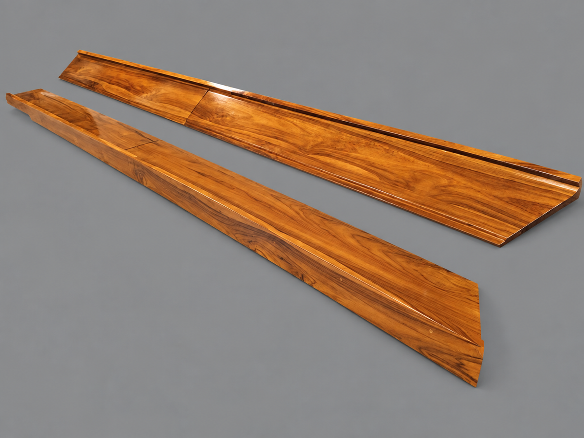 Pair Of Boston Whaler Outrage Teak Gunnel/Bolster Caps For 18' Outrage
