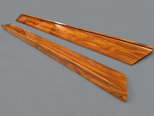 Pair Of Boston Whaler Outrage Teak Gunnel/Bolster Caps For 18' Outrage