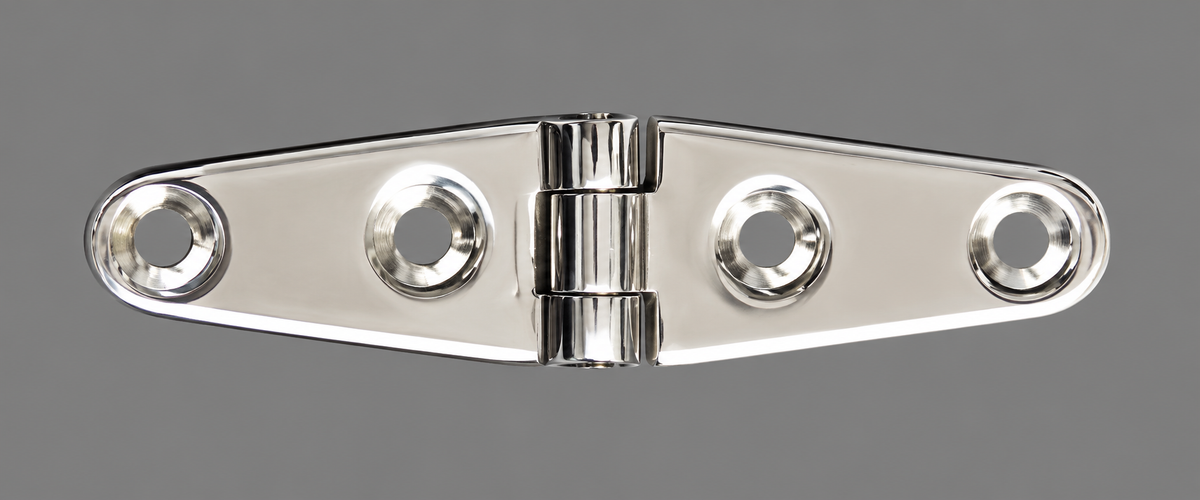 Bow Hatch Hinge, 4'' Equal - Polished 316 Stainless Steel