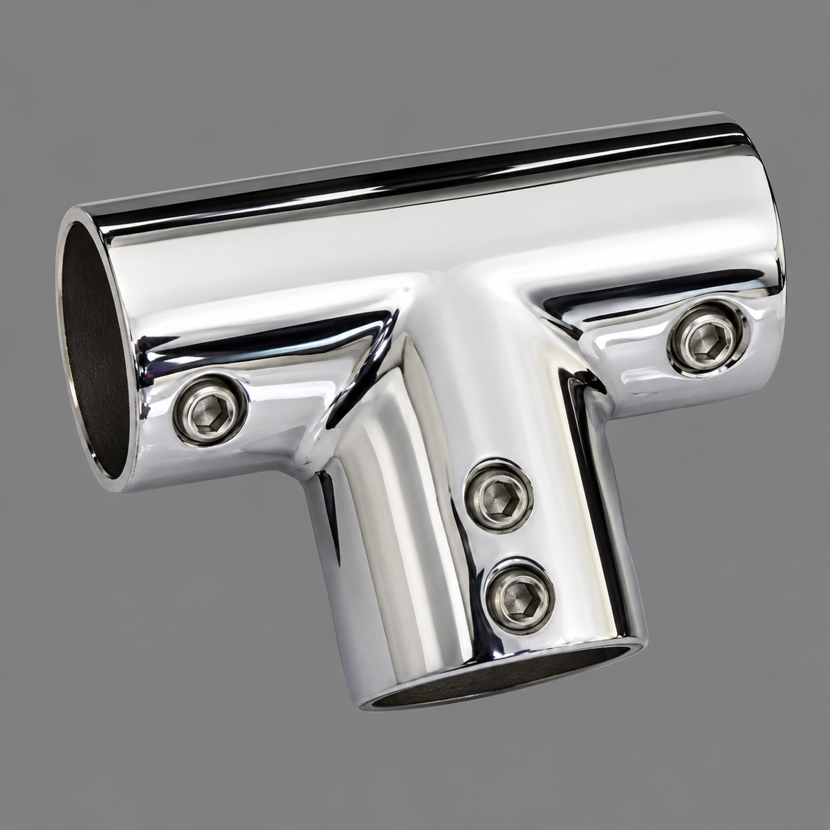 Single 90 Degree Stainless T Fitting - Fits 7/8'' Rail