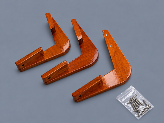 Boston Whaler Mahogany *L-Brackets Only* For Backrest, Fits Classic 17'