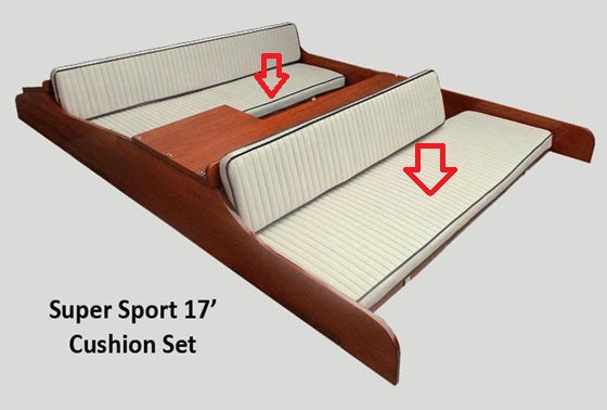 Smooth Parchment Vinyl Super Sport 17' Single Seat Cushion- *Final Sale*