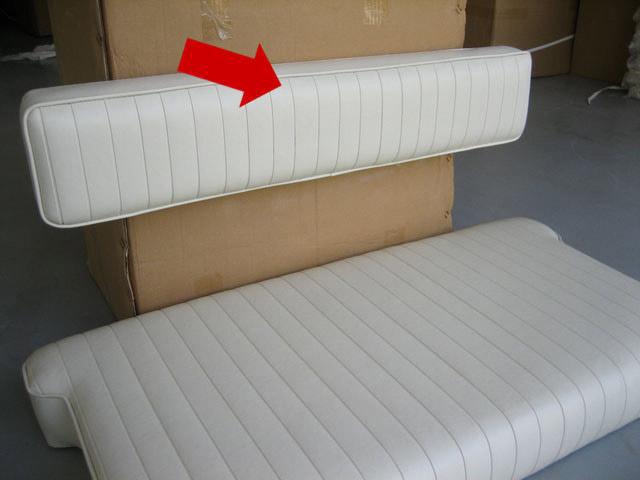 Smooth Parchment Vinyl Backrest Cushion - Boston Whaler Fiberglass RPS-  *Final Sale*