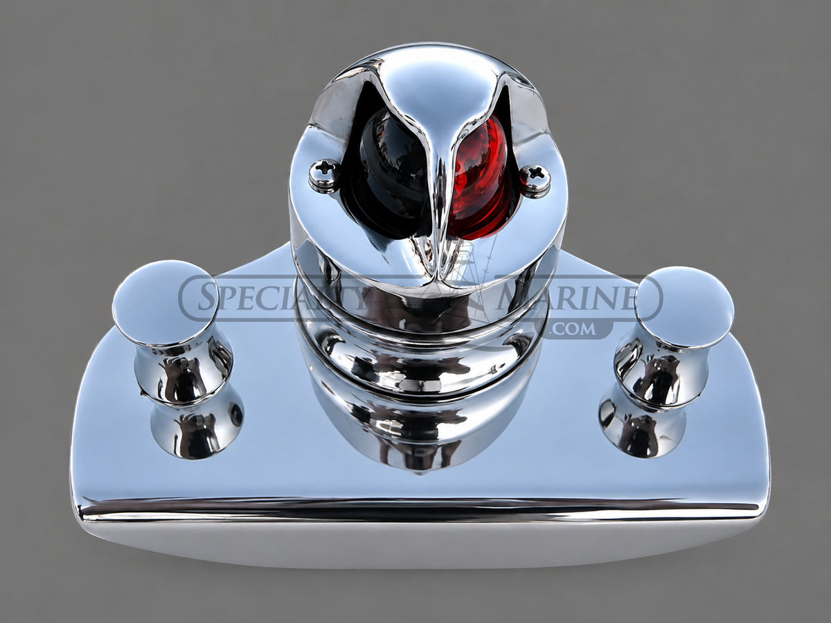 Boston Whaler Classic Bow Light (1958-1984), Navigation Light With Chock (Led) 316 Stainless *Not Perko*