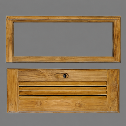 Blemished Bare Teak Louvered Door (Big)