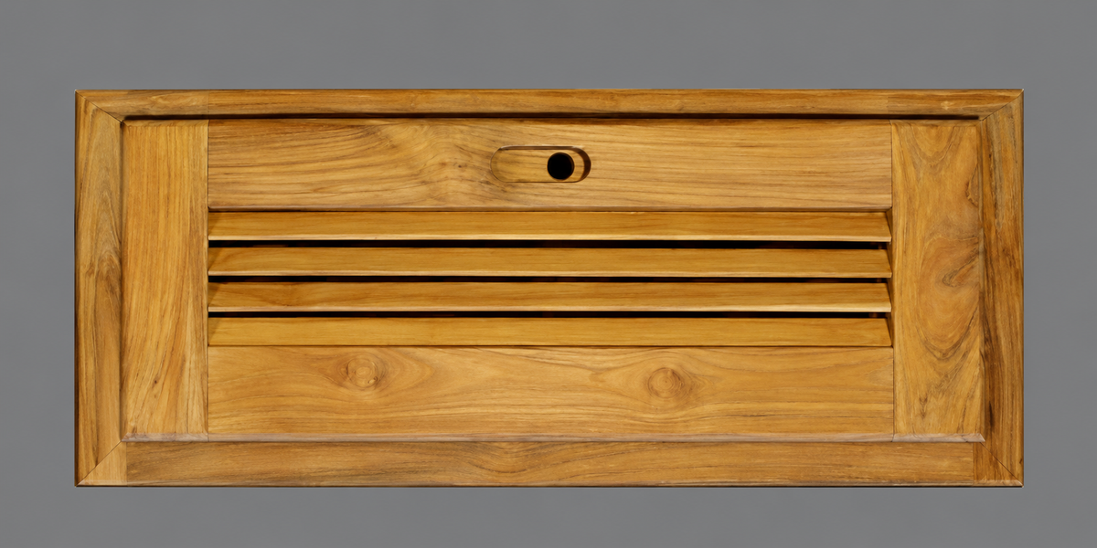 Blemished Bare Teak Louvered Door (Big)