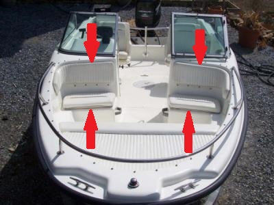 Boston Whaler 17' Dauntless Dual Console Front Passenger Seat/Backrest Cushions (Bright White)