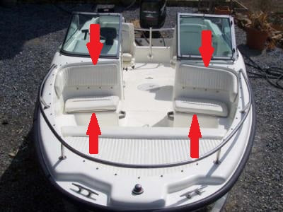 BOSTON WHALER 17' DAUNTLESS DUAL CONSOLE FRONT PASSENGER SEAT/BACKREST CUSHIONS (BRIGHT WHITE)