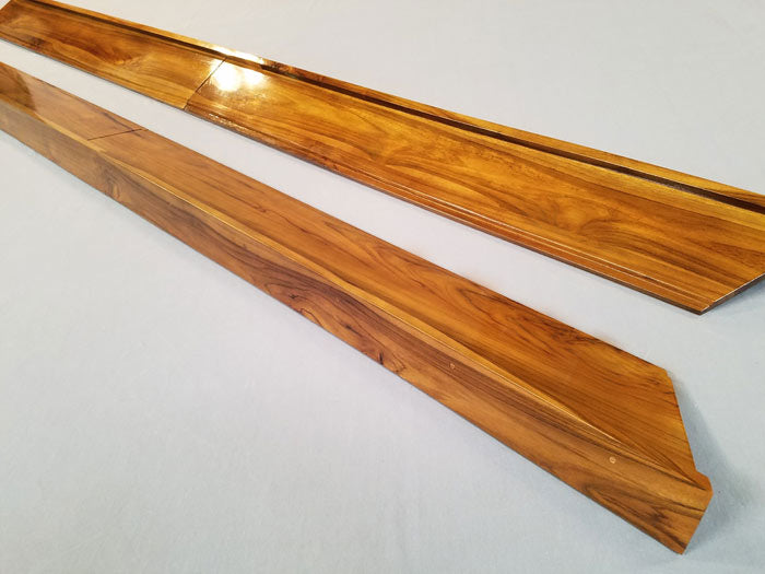 Pair Of Boston Whaler Outrage Teak Gunnel/Bolster Caps For 18' Outrage