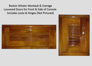 BOSTON WHALER MONTAUK TEAK CONSOLE DOORS - LOUVERED - ALSO FITS CLASSIC OUTRAGE