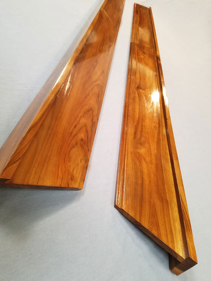 Blemished Pair Of Boston Whaler Outrage Teak Gunnel Caps-  *Final Sale*