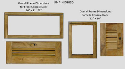 Boston Whaler Montauk Teak Console Doors - Louvered - Also Fits Classic Outrage
