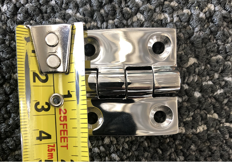 Door Hinge, 1.5" Equal - Polished 316 Stainless Steel