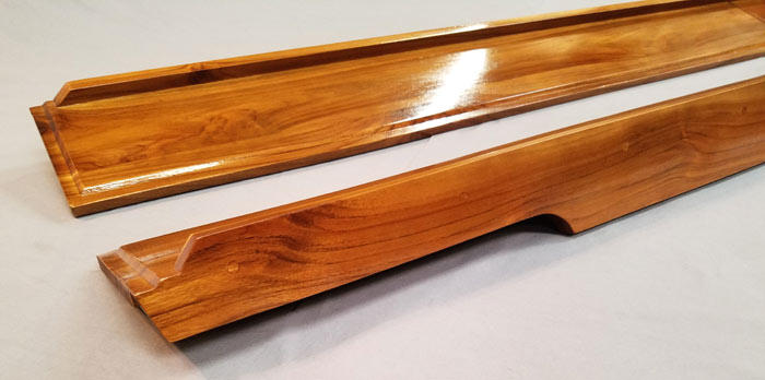 Blemished Pair Of Boston Whaler Outrage Teak Gunnel Caps-  *Final Sale*