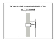 Rail Stanchion "Stand-Off" 90 Degree 1 1/2" Fits Boston Whaler 13' + Others